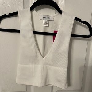 Deep V-Neck Ribbed Tank Top